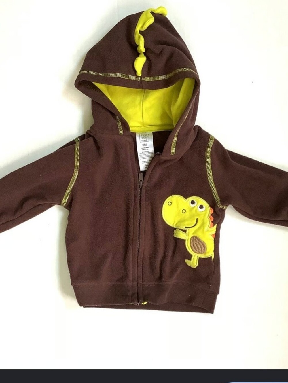 Just 920 jacket brown 18M Dino 🦖 zip front cute designs Fall Ready